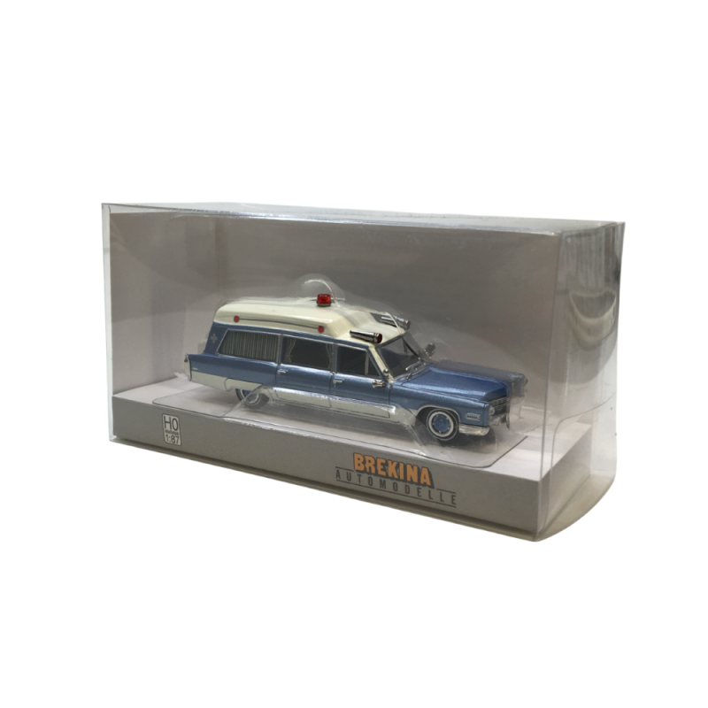 Cadillac Miller Meteror, blanc/bleu métallisé, 1966 - BREKINA 19777 - HO 1/87