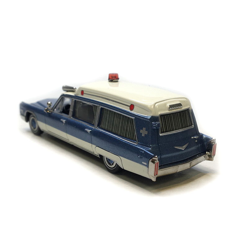 Cadillac Miller Meteror, blanc/bleu métallisé, 1966 - BREKINA 19777 - HO 1/87