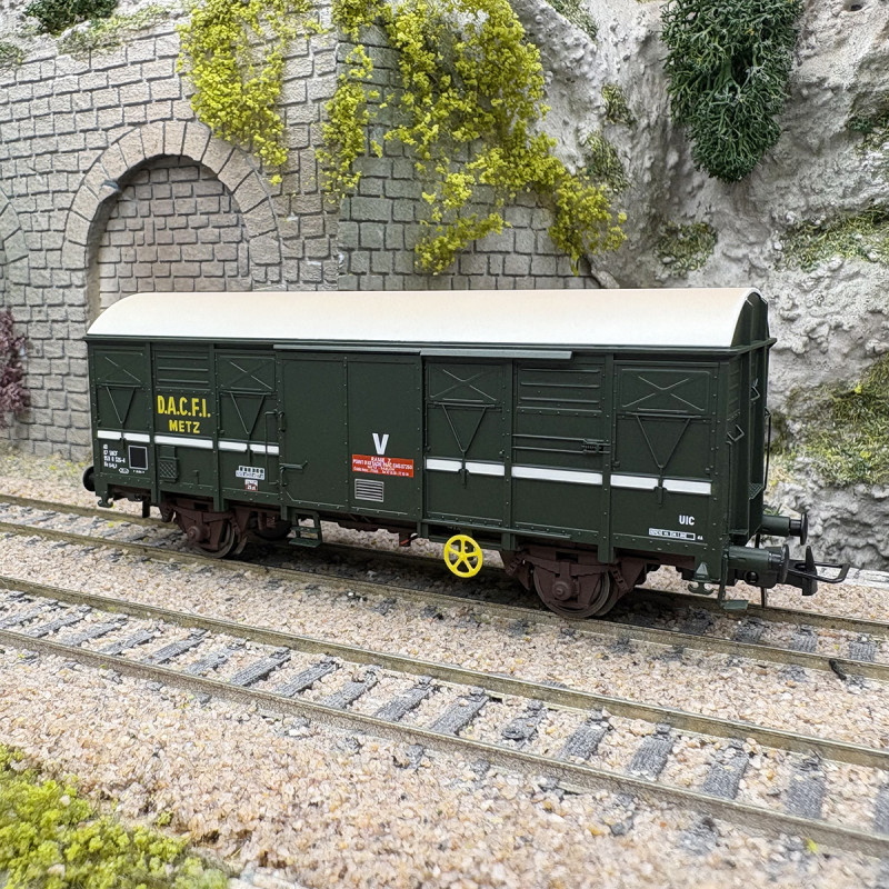 Wagon couvert type G4 "DACFI" Metz Annonce de chantier, SNCF, Ep. V - JOUEF HJ6290 - HO 1/87