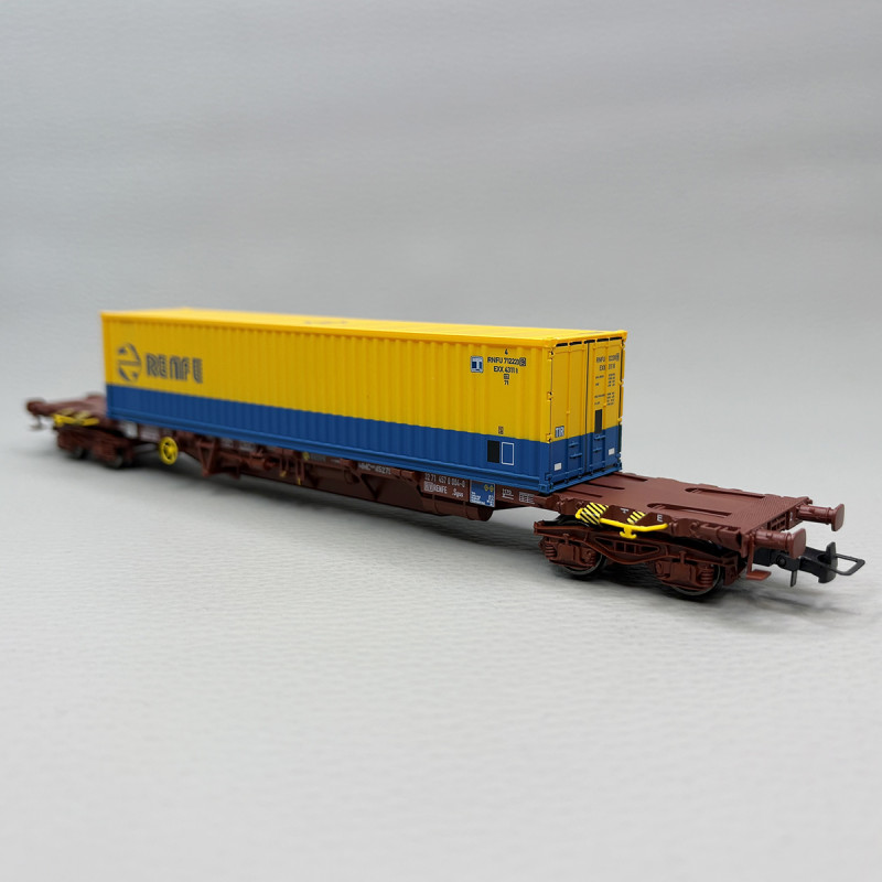 MFTrain MF33445: Wagon de fret wagon porte-conteneurs SGNS HUPAC Ep.VI 1:160