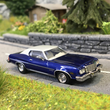 Ford Gran Torino, bleu foncé métallisé/gris clair, 1976 - BREKINA 19731- HO 1/87