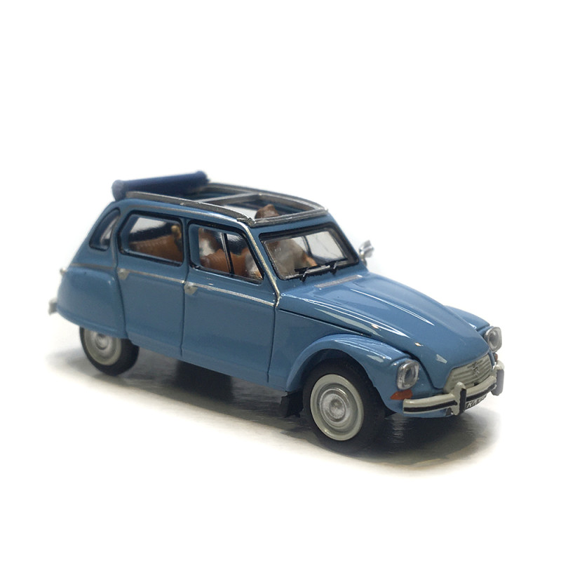 Citroën Dyane avec conductrice et passager, bleu, 1973 - SAI 1330 - HO 1/87