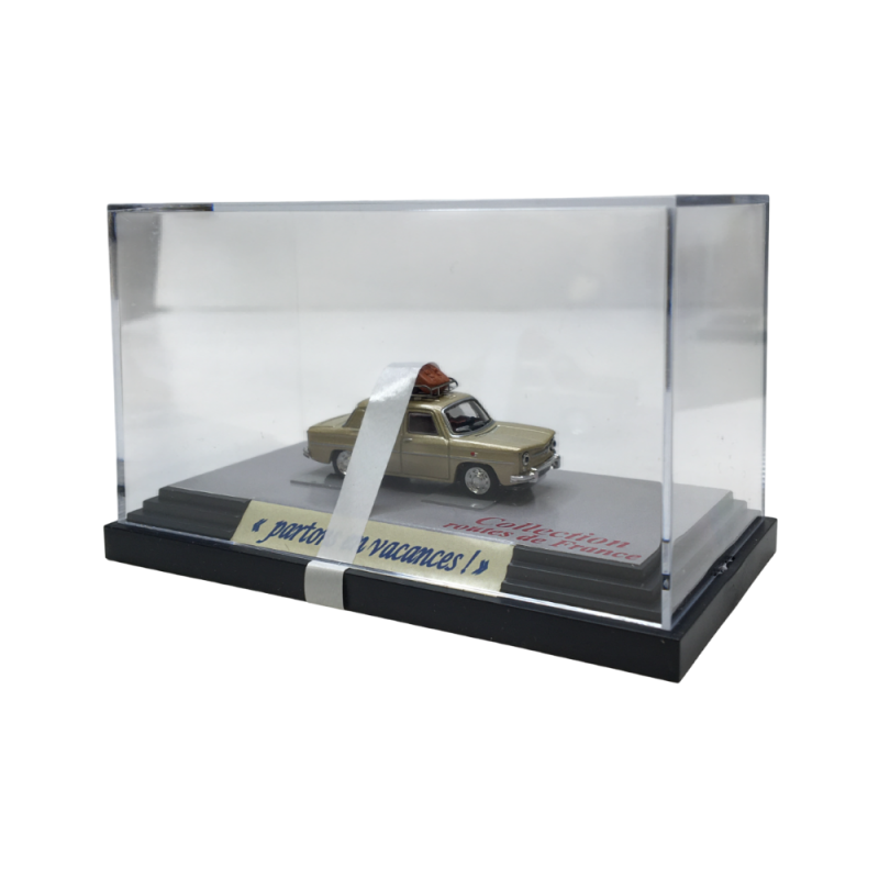 Renault 8, beige, galerie de toit et 2 valises - SAI 1763 - HO 1/87