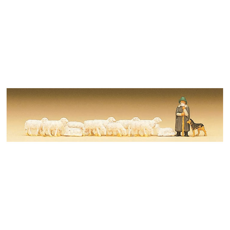 Moutons et berger - PREISER 79160 - N 1/160