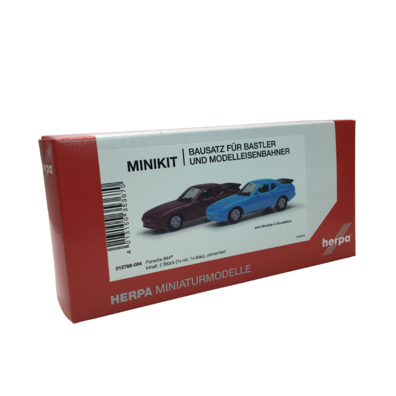 Porsche 944, 1981, lot de 2 MiniKit bleu et rouge - HERPA 012768-004 - HO 1/87