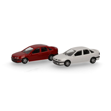 Renault Laguna, 1994, lot de 2 MiniKit, Sienna rouge et Blanc arctique - HERPA 014113 - HO 1/87