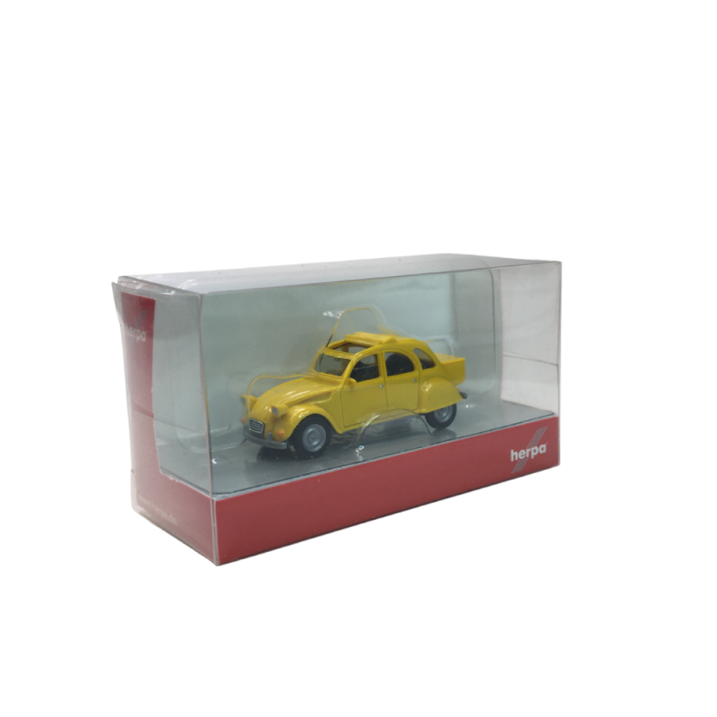 Citroën 2CV avec queue, jaune mimosa - HERPA 027632-006 - HO 1/87