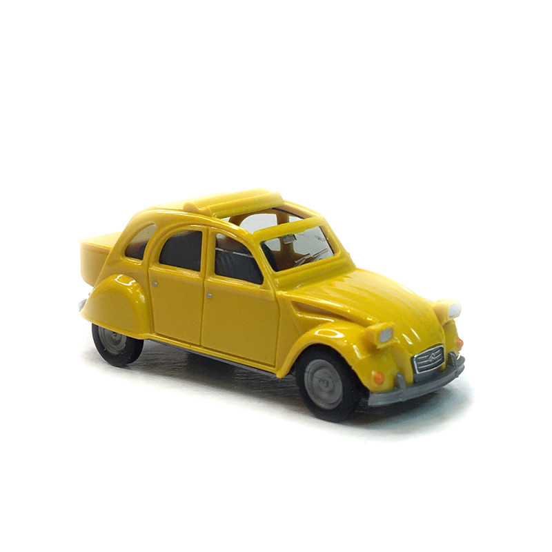 Citroën 2CV avec queue, jaune mimosa - HERPA 027632-006 - HO 1/87