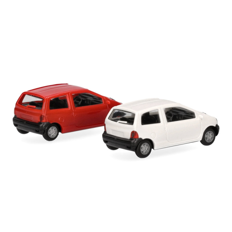MiniKit Renaut Twingo, 1992, lot de 2, Rouge vif/ jaune vanille - HERPA 012218-007 - HO 1/87