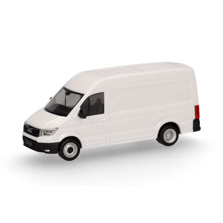 Minikit MAN TGE fourgon toit surélevé avec double entraînement, blanc - HERPA 014021- HO 1/87