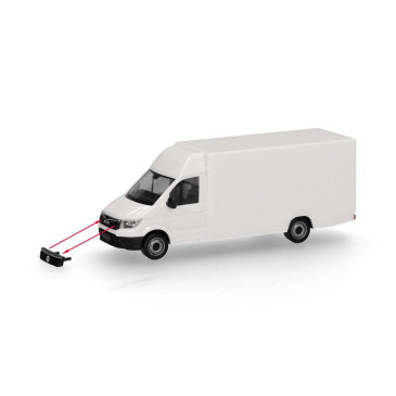 Minikit véhicule de livraison de colis MAN TGE/VW Crafter, blanc - HERPA 014076- HO 1/87