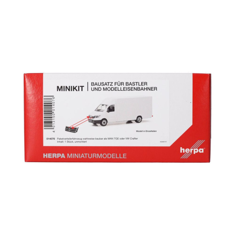 Minikit véhicule de livraison de colis MAN TGE/VW Crafter, blanc - HERPA 014076- HO 1/87