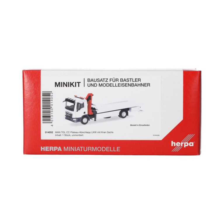 Minikit Dépanneuse à plateforme MAN TGL avec grue - HERPA 014052 - HO 1/87