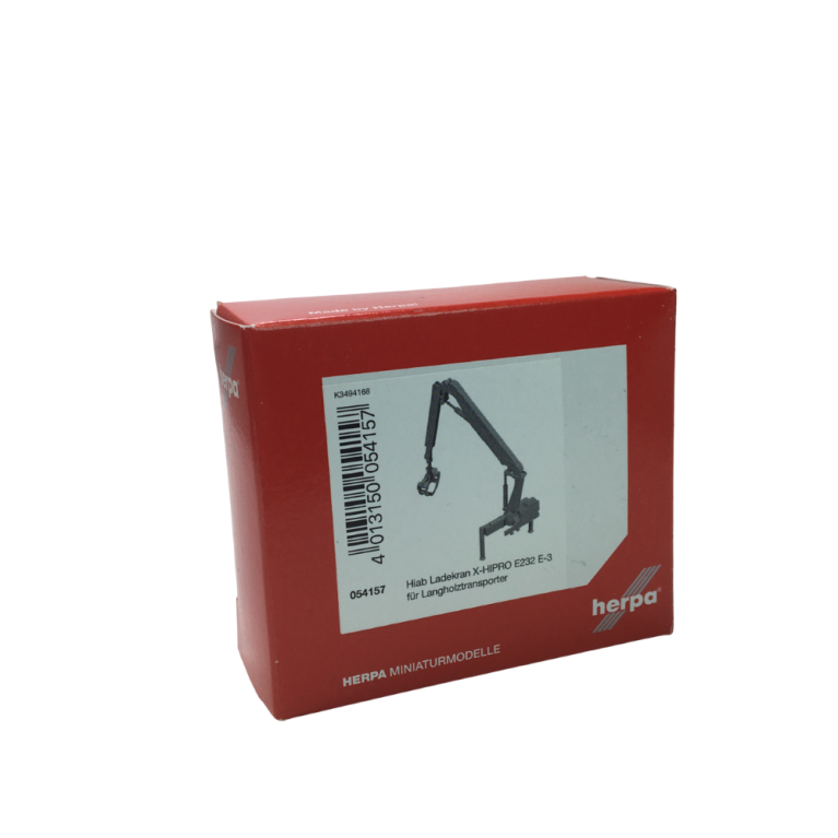 Grue de chargement Hiab X-HIPRO 232-E3 pour transporteurs de bois - HERPA 054157 - HO 1/87