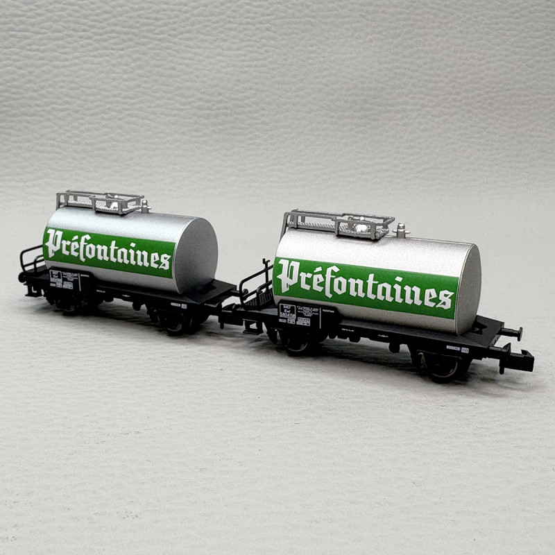 2 wagons citernes 2 essieux "BYRRH / Préfontaines", SNCF - ARNOLD HN6702