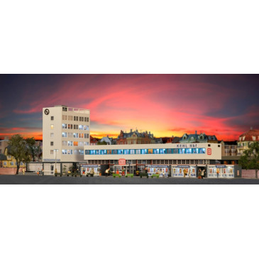 Grande gare de ville avec éclairage led-HO-1/87-KIBRI 39514