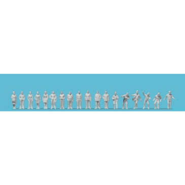Hommes et femmes, debout, 12 pièces non peintes - PREISER 80992 - 1/200