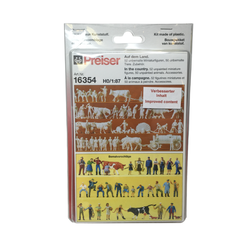 À la campagne, 52 figurines et 50 animaux à peindre - PREISER 16354 - HO 1/87