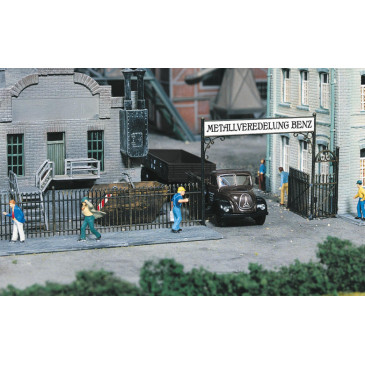 Clôture métallique avec portail, 1046mm - Faller 180412 - HO 1/87