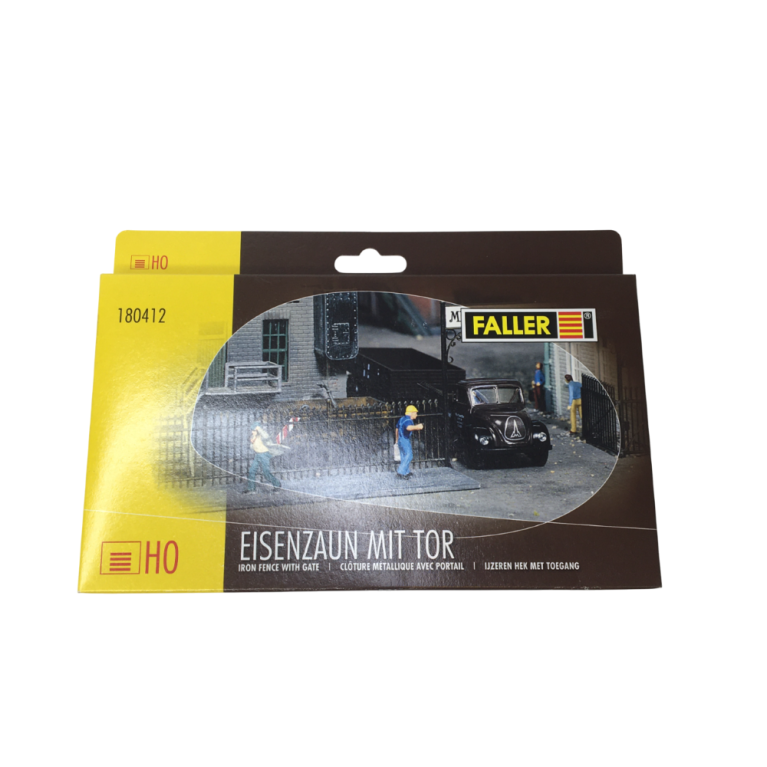 Clôture métallique avec portail, 1046mm - Faller 180412 - HO 1/87