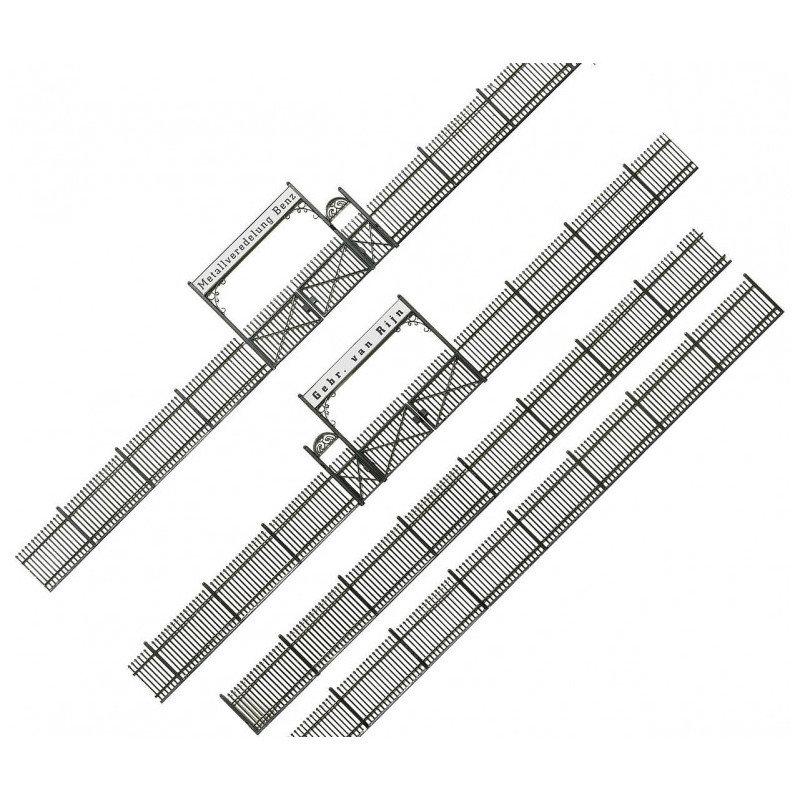 Clôture métallique avec portail, 1046mm - Faller 180412 - HO 1/87