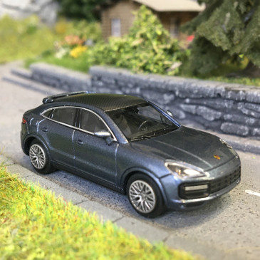 Porsche Cayenne Turbo coupé, bleu métallisé, 2019 - Minichamps 870069124 - 1/87