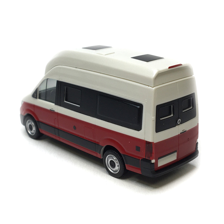 Volkswagen Crafter Grand California, blanc bourbon / rouge cerise - HERPA 096294-003 - HO 1/87