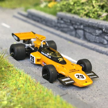Lotus 72D formule 1 de Ian Scheckter, Grand Prix d'Afrique du Sud, 1974, tram Gunston #29 - BREKINA 22887 - HO 1/87