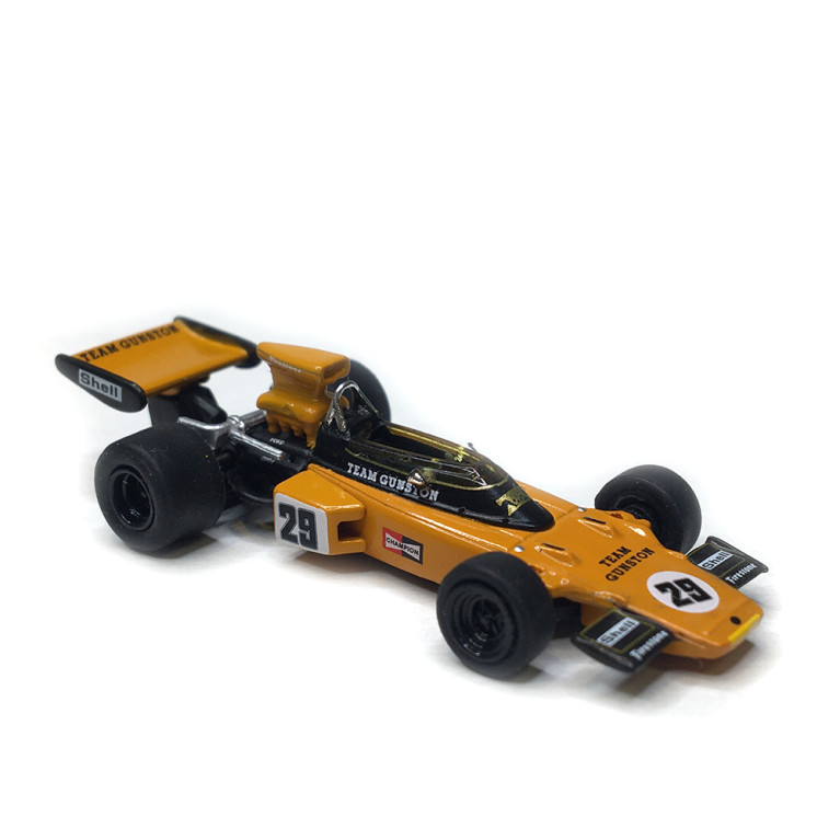 Lotus 72D formule 1 de Ian Scheckter, Grand Prix d'Afrique du Sud, 1974, tram Gunston 29 - BREKINA 22887 - HO 1/87