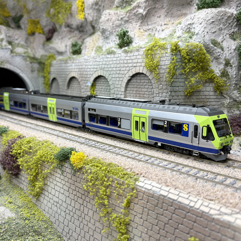 Automotrice RAbE 525 010, NINA "Gerzensee", 3 éléments, BLS, Ep. VI 3R AC - LSMODELS 17202AC - HO 1/87