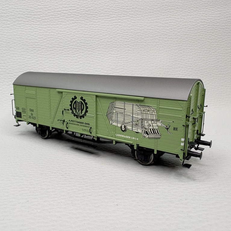 Wagon couvert Glt, 2 essieux, "A. Pöttinger", ÖBB - BRAWA 50499