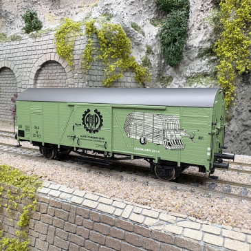 Wagon couvert Glt, 2 essieux, "A. Pöttinger", ÖBB, Ep. IV - BRAWA 50499 - HO 1/87
