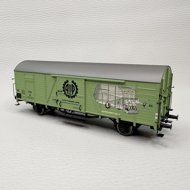 Wagon couvert Glt, 2 essieux, "A. Pöttinger", ÖBB - BRAWA 50499