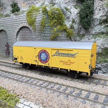 Wagon couvert Glr22, 2 essieux, "Löwensenf", DB, Ep. III - BRAWA 51177 - HO 1/87