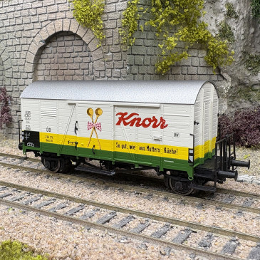 Wagon couvert Gms30, 2 essieux, "Knorr", DB, Ep. III - BRAWA 51135 - HO 1/87