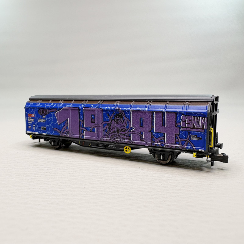 Wagon à parois coulissantes Hbbillns avec graffiti, SBB - HOBBYTRAIN H24666
