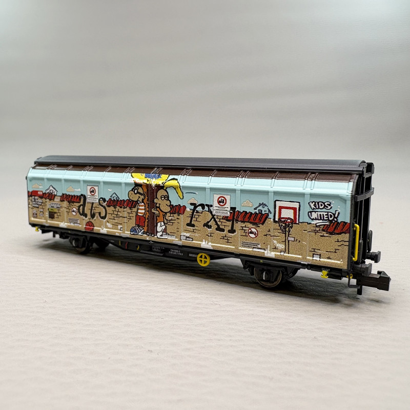 Wagon à parois coulissantes Hbbillns avec graffiti, SBB - HOBBYTRAIN H24663