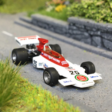 Lotus 72D formule 1 de Dave Charlton, Grand Prix d'Afrique du Sud, 1973, lucky strike racine 25 - BREKINA 22888 - HO 1/87