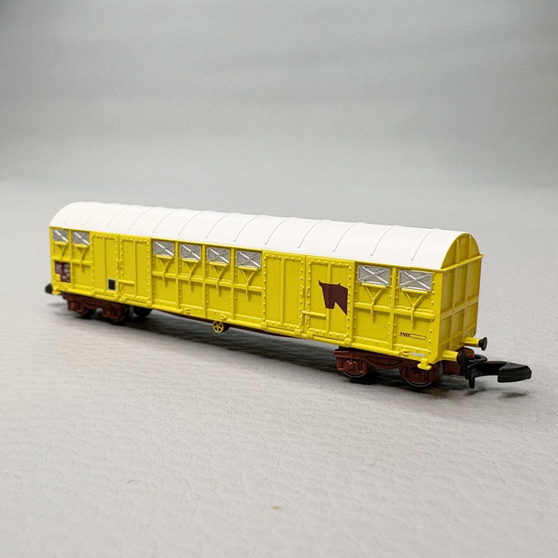 Wagon Roco 46441.3 - Couvert Court Jaune Transport De Bétail - NEUF (n°1bis)