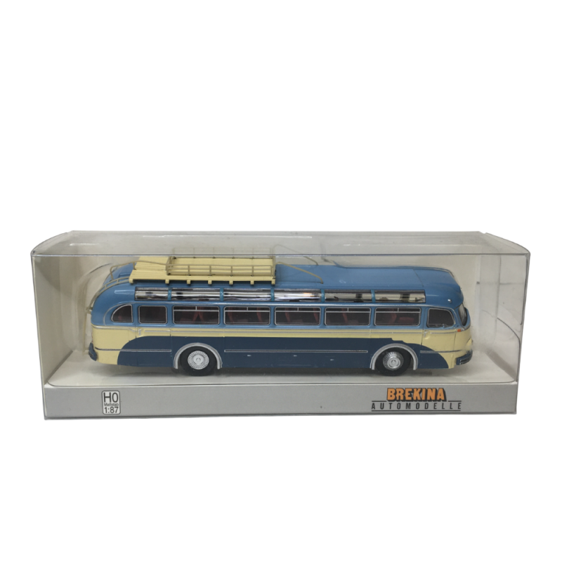 Autocar Mercedes benz O 6600 H, beige / bleu clair, 1951 - BREKINA 50506 - HO 1/87