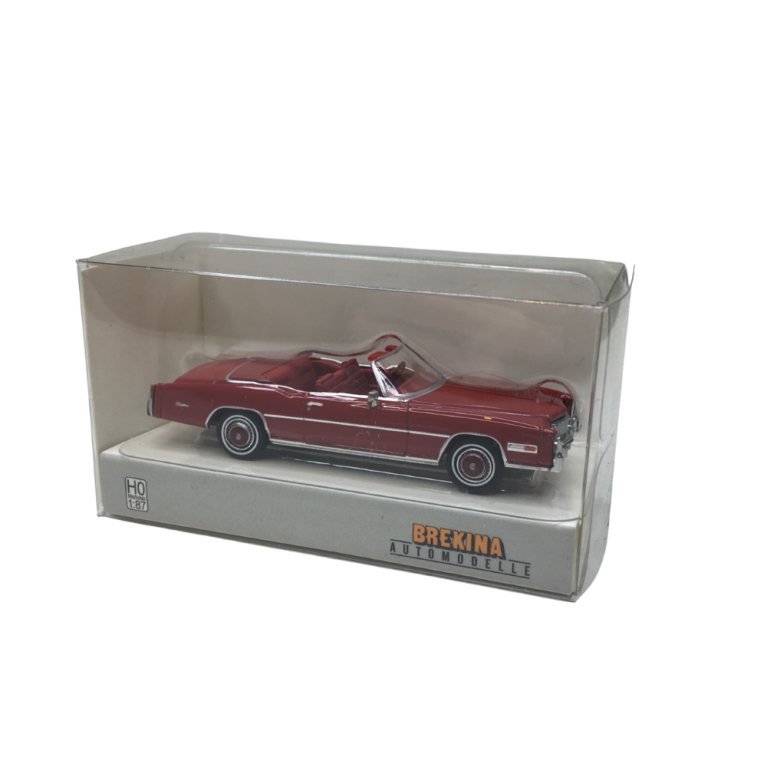 Cadillac Eldorado cabriolet, rouge, intérieur rouge, 1976 - BREKINA 19758 - HO 1/87