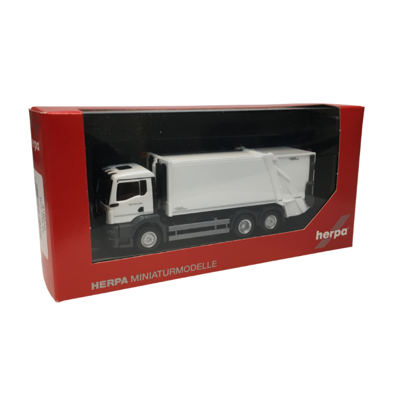 Camion de collecte des ordures ménagères MAN TGS NN FAUN VARIOPRESS, blanc - HERPA 319010 - HO 1/87