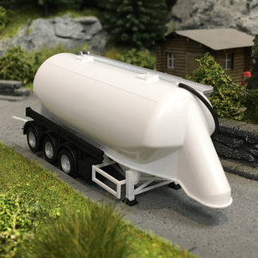 Semi-remorque silo vrac Feldbinder 35 m³ 3 essieux, blanc- HERPA 076821-002 - HO 1/87
