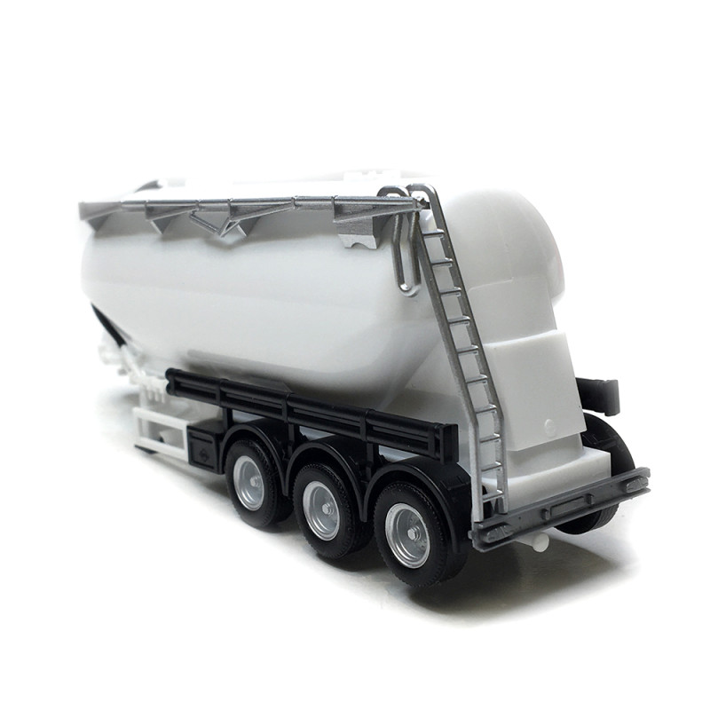 Semi-remorque silo vrac Feldbinder 35 m³ 3 essieux, blanc - HERPA 076821-002 - HO 1/87