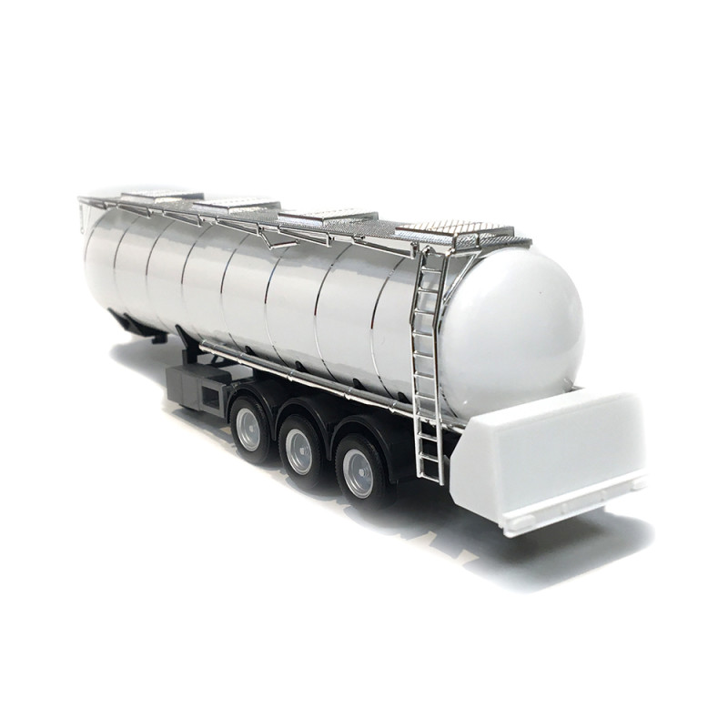Semi-remorque citerne alimentaire Feldbinder 32 m³ 3 essieux, blanc - HERPA 076463-003 - HO 1/87