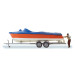 Bateau à moteur, chargé sur une remorque - PREISER 33255 - HO 1/87