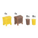 Set de poubelles, marron et jaune - Faller 272926 - N 1/160