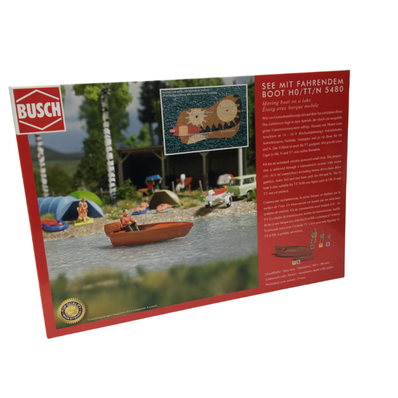 Lac avec bateau en mouvement - BUSCH 5480 - HO 1/87, TT 1/120, N 1/160
