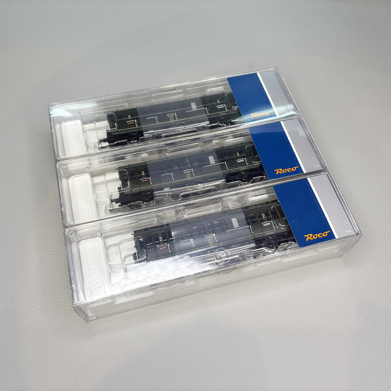 3 voitures ex-prussiennes type By, 2CL, 3 essieux, PKP  - ROCO 6200100