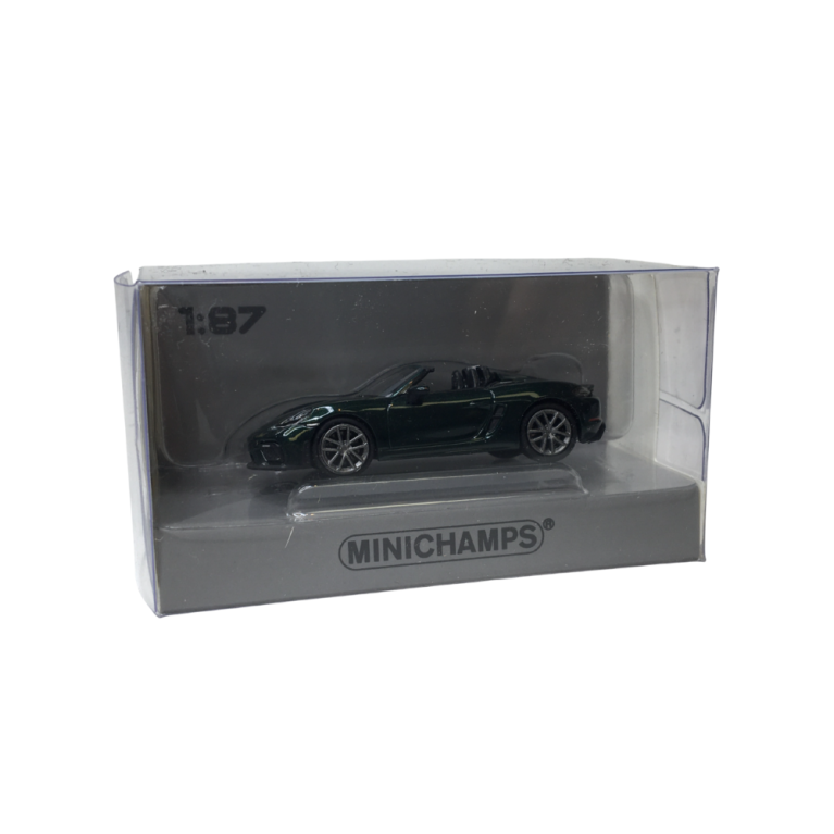 Porsche boxter spyder, vert foncé métallisé, 2019 - Minichamps 870067700 - 1/87